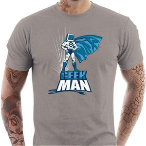 T-shirt geek homme - Geek Man - Couleur Gris Clair - Taille S