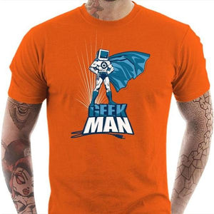 T-shirt geek homme - Geek Man - Couleur Orange - Taille S