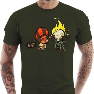 T-shirt geek homme - Ghost Rider - Couleur Army - Taille S