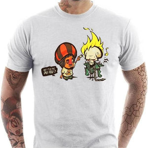 T-shirt geek homme - Ghost Rider - Couleur Blanc - Taille S