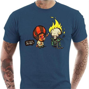 T-shirt geek homme - Ghost Rider - Couleur Bleu Gris - Taille S