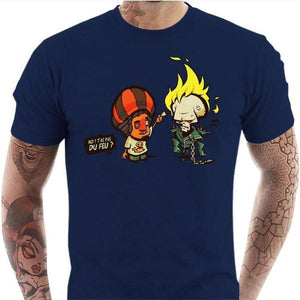 T-shirt geek homme - Ghost Rider - Couleur Bleu Nuit - Taille S