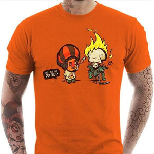 T-shirt geek homme - Ghost Rider - Couleur Orange - Taille S