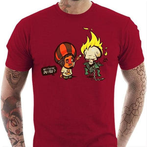 T-shirt geek homme - Ghost Rider - Couleur Rouge Tango - Taille S