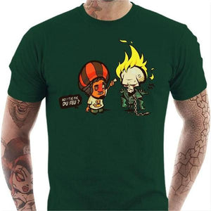 T-shirt geek homme - Ghost Rider - Couleur Vert Bouteille - Taille S