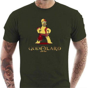 T-shirt geek homme - God Of Lard - Couleur Army - Taille S