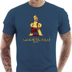 T-shirt geek homme - God Of Lard - Couleur Bleu Gris - Taille S