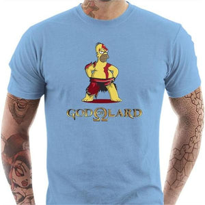 T-shirt geek homme - God Of Lard - Couleur Ciel - Taille S