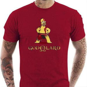 T-shirt geek homme - God Of Lard - Couleur Rouge Tango - Taille S