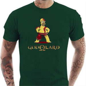 T-shirt geek homme - God Of Lard - Couleur Vert Bouteille - Taille S