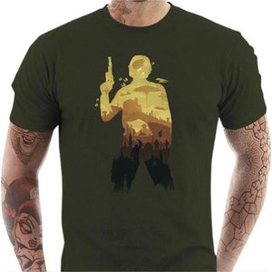 T-shirt geek homme - Han Solo - Couleur Army - Taille S