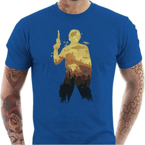 T-shirt geek homme - Han Solo - Couleur Bleu Royal - Taille S