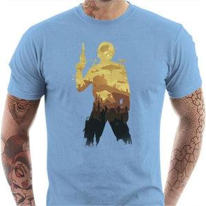 T-shirt geek homme - Han Solo - Couleur Ciel - Taille S