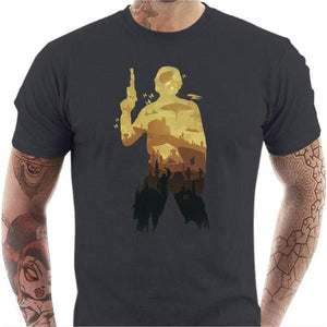 T-shirt geek homme - Han Solo - Couleur Gris Foncé - Taille S