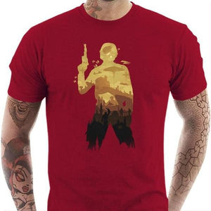 T-shirt geek homme - Han Solo - Couleur Rouge Tango - Taille S