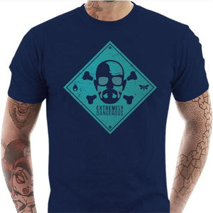 T-shirt geek homme - Heisenberg Skull - Couleur Bleu Nuit - Taille S