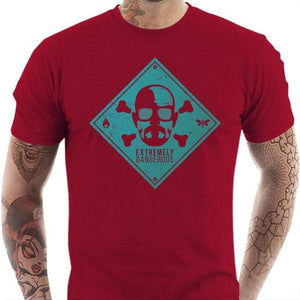T-shirt geek homme - Heisenberg Skull - Couleur Rouge Tango - Taille S