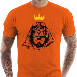 T-shirt geek homme - Hellboy Destroy - Couleur Orange - Taille S