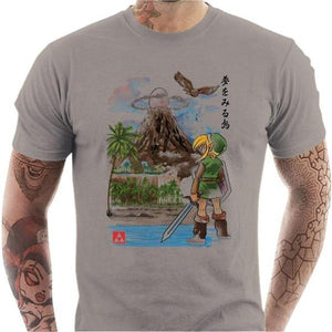 T-shirt geek homme - Hero's Awakening - Zelda - Couleur Gris Clair - Taille S