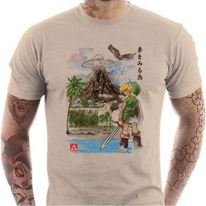 T-shirt geek homme - Hero's Awakening - Zelda - Couleur Sable - Taille S