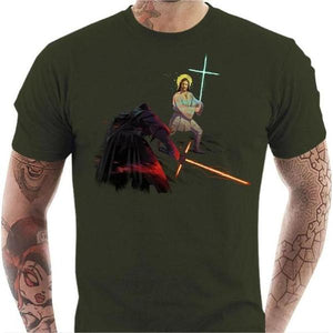 T-shirt geek homme - Holy Wars - Couleur Army - Taille S