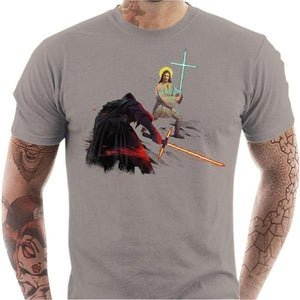 T-shirt geek homme - Holy Wars - Couleur Gris Clair - Taille S