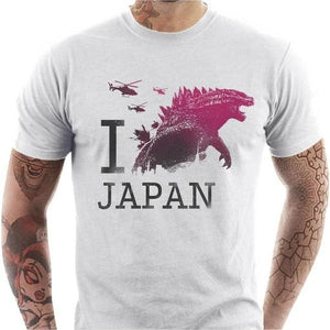 T-shirt geek homme - I Godzilla Japan - Couleur Blanc - Taille S