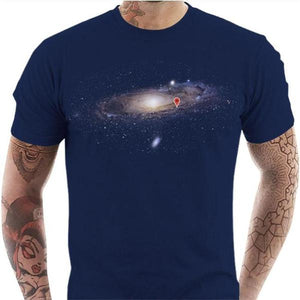T-shirt geek homme - I am here - Couleur Bleu Nuit - Taille S