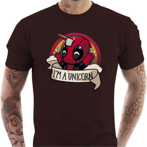 T-shirt geek homme - I am unicorn - Couleur Chocolat - Taille S