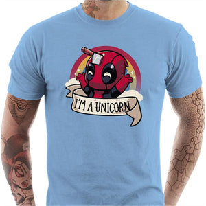 T-shirt geek homme - I am unicorn - Couleur Ciel - Taille S