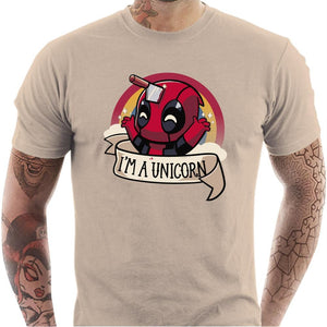 T-shirt geek homme - I am unicorn - Couleur Sable - Taille S