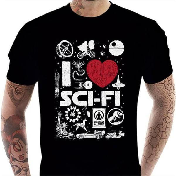 T-shirt geek homme - I love Sci Fi