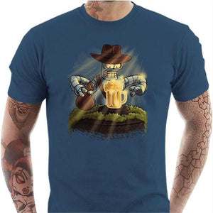 T-shirt geek homme - Indiana Bender - Couleur Bleu Gris - Taille S