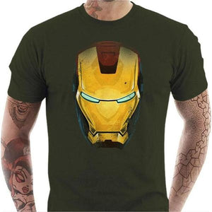 T-shirt geek homme - Iron Man - Couleur Army - Taille S