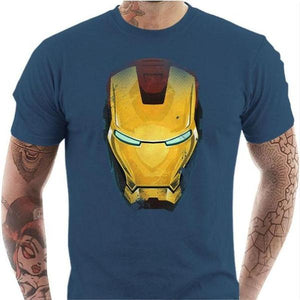 T-shirt geek homme - Iron Man - Couleur Bleu Gris - Taille S
