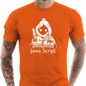 T-shirt geek homme - Jawa Script - Couleur Orange - Taille S
