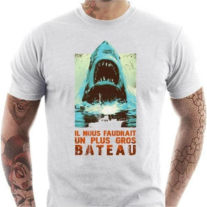 T-shirt geek homme - Jaws - Couleur Blanc - Taille S