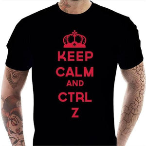 T-shirt geek homme - Keep calm and CTRL Z - Couleur Noir - Taille S