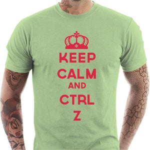 T-shirt geek homme - Keep calm and CTRL Z - Couleur Tilleul - Taille S