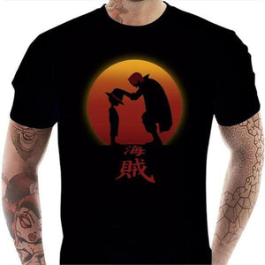 T-shirt geek homme - King of Pirate - Luffy - Couleur Noir - Taille S