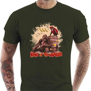 T-shirt geek homme - King of the jungle - Couleur Army - Taille S