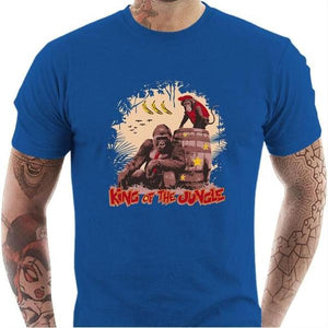 T-shirt geek homme - King of the jungle - Couleur Bleu Royal - Taille S