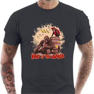 T-shirt geek homme - King of the jungle - Couleur Gris Foncé - Taille S