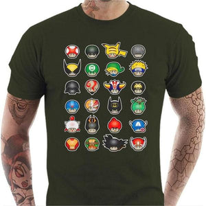 T-shirt geek homme - Know your Mushroom - Couleur Army - Taille S