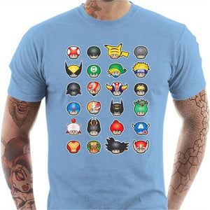 T-shirt geek homme - Know your Mushroom - Couleur Ciel - Taille S