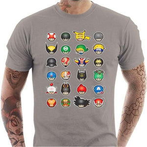 T-shirt geek homme - Know your Mushroom - Couleur Gris Clair - Taille S