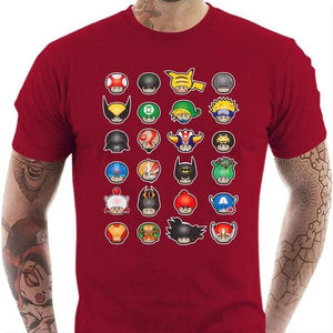 T-shirt geek homme - Know your Mushroom - Couleur Rouge Tango - Taille S