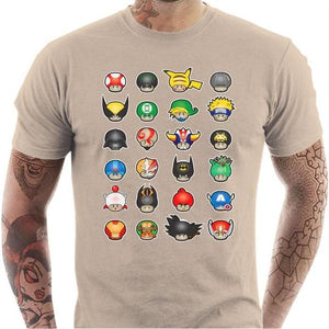 T-shirt geek homme - Know your Mushroom - Couleur Sable - Taille S