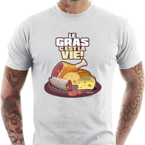 T-shirt geek homme - Le gras c'est la vie Kaamelott - Couleur Blanc - Taille S