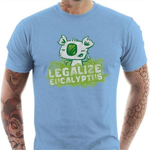 T-shirt geek homme - Legalize Eucalyptus - Couleur Ciel - Taille S